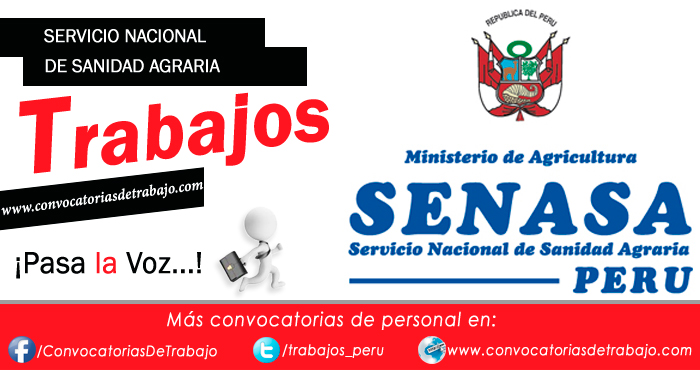 CONVOCATORIAS SENASA 2018: Trabajos/Empleos SERVICIO NACIONAL DE ...